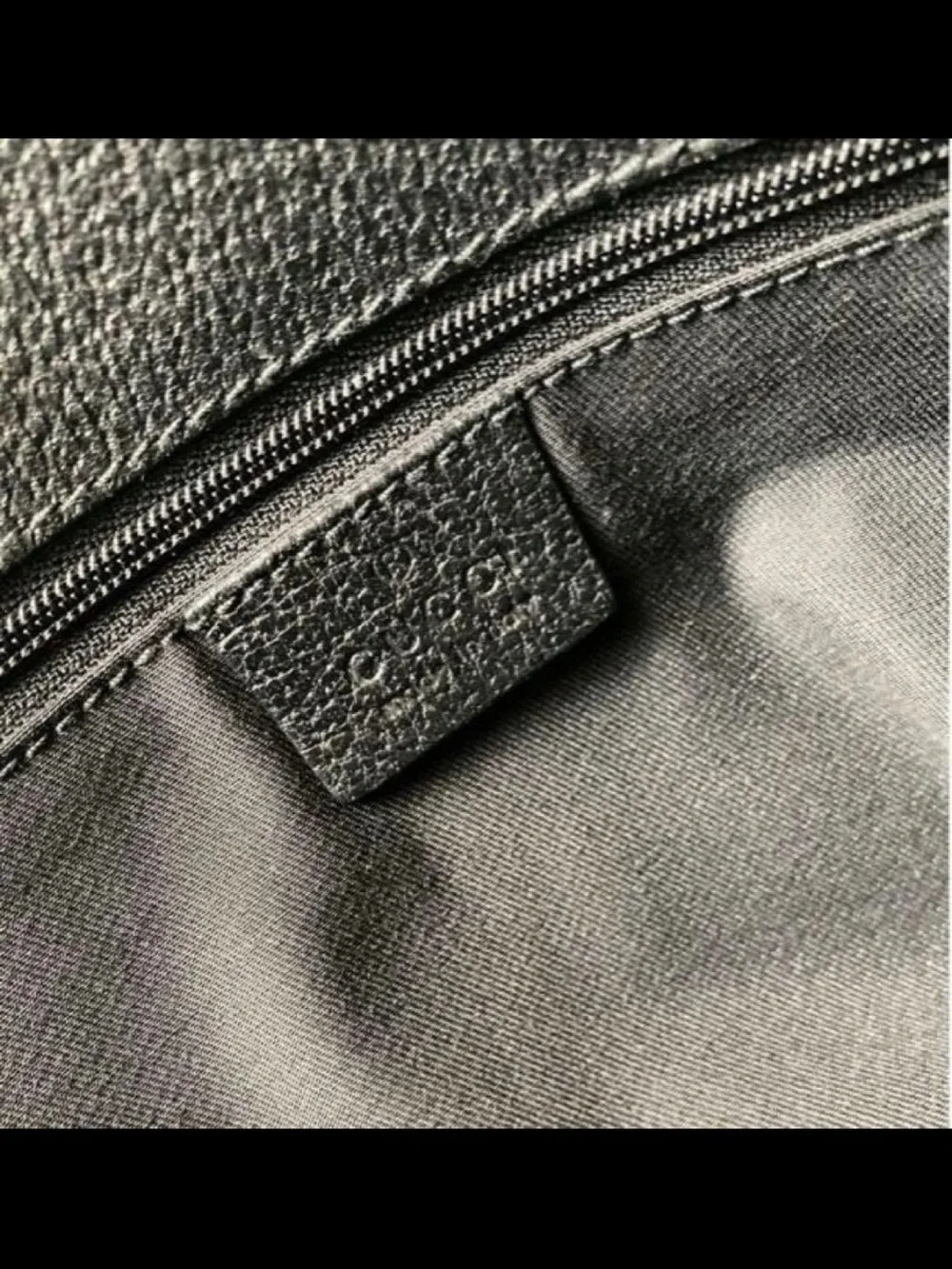 Gucci Black Monogram Tote with Silver-Tone Rings